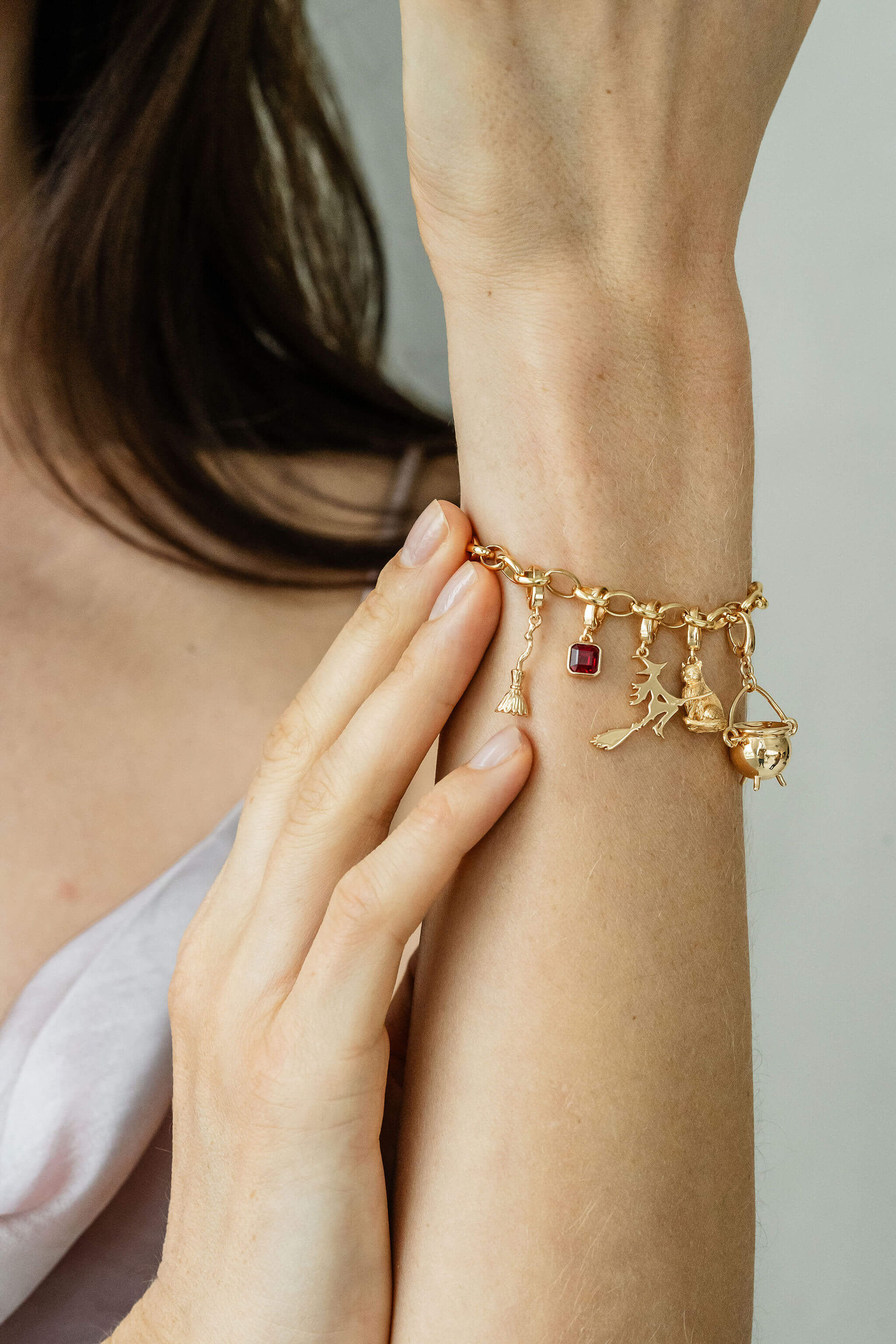 Oval Link Charm Bracelet