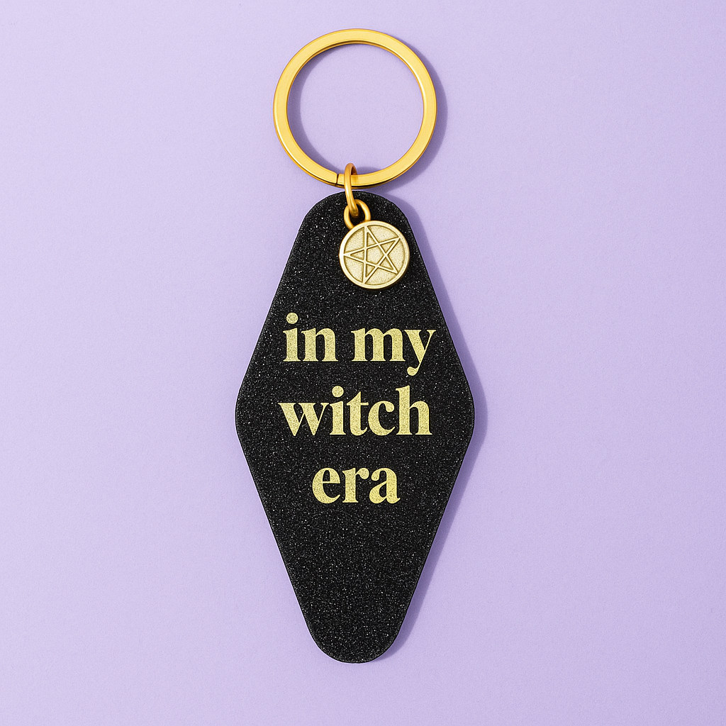 FREE GIFT: In My Witch Era Keychain - Sparkle Black