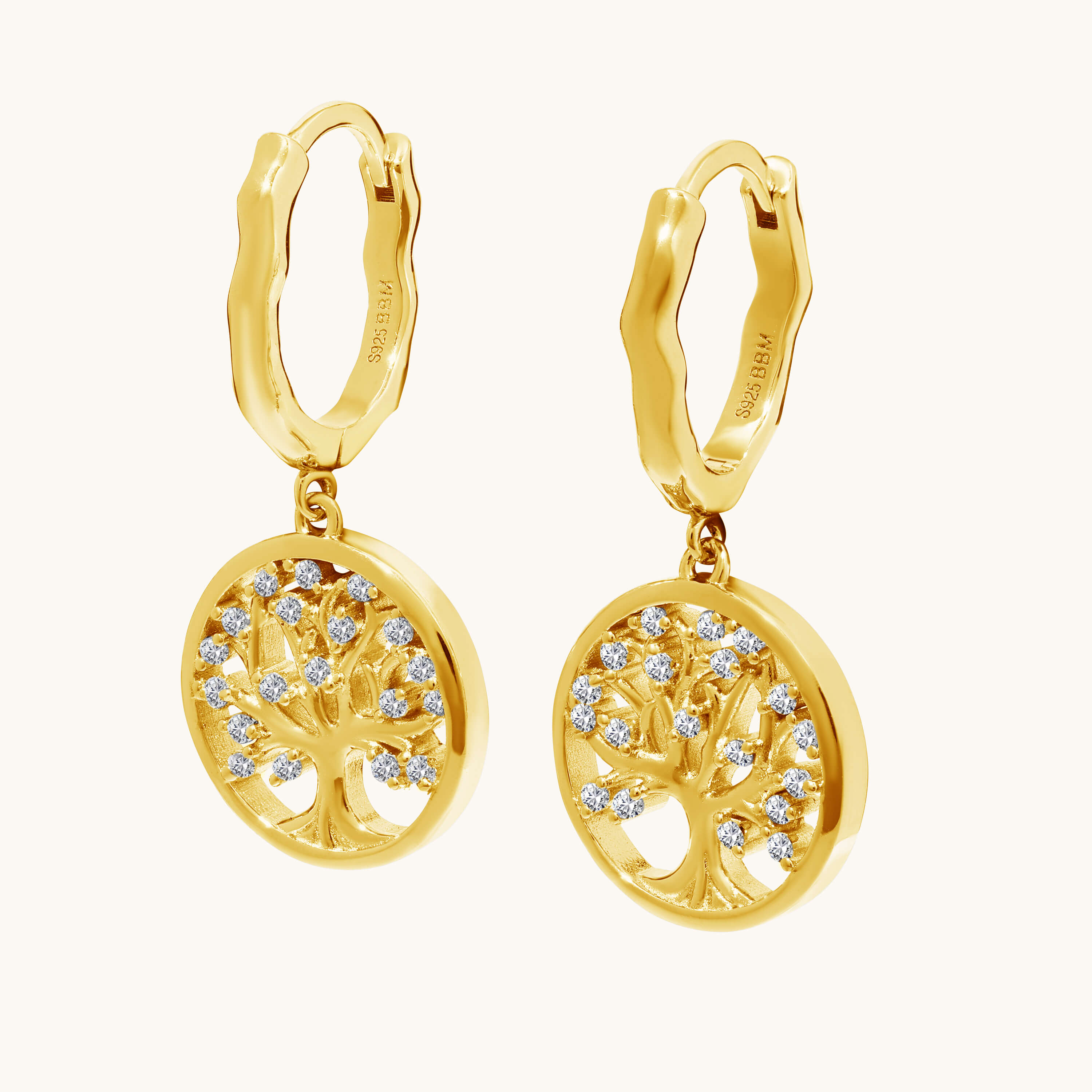 Pre-Order: Tree of Life Organic Hoop Earrings (ships end April 2025)